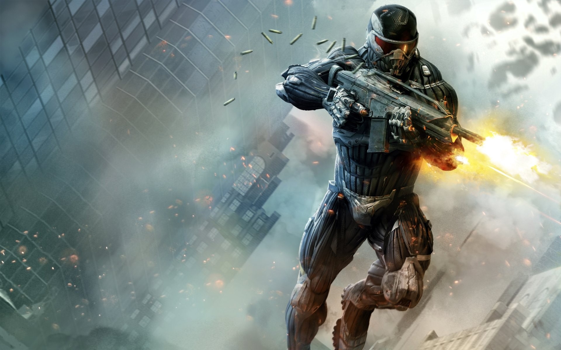 Wallpaper Crysis, Gun, Shooting, City, Sleeves, Alcatraz - Crysis 2 - HD Wallpaper 