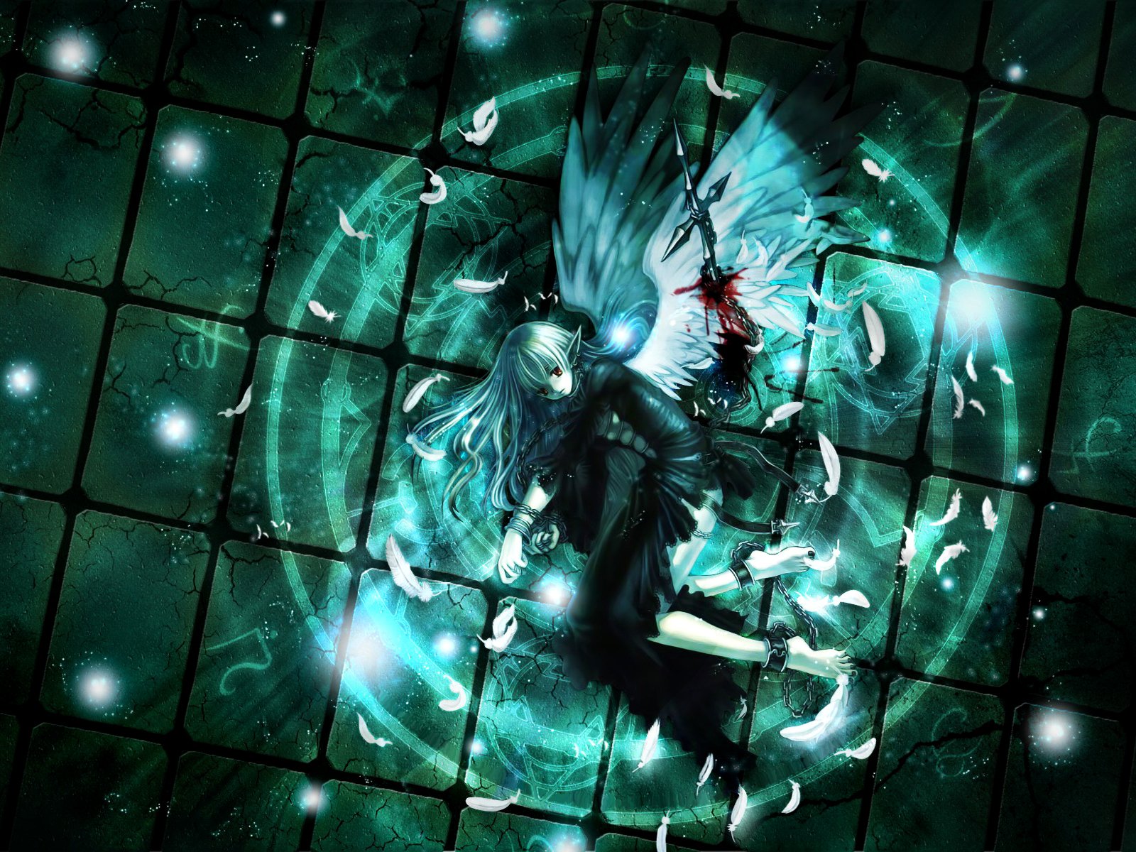 Fallen Dark Angel Anime - HD Wallpaper 