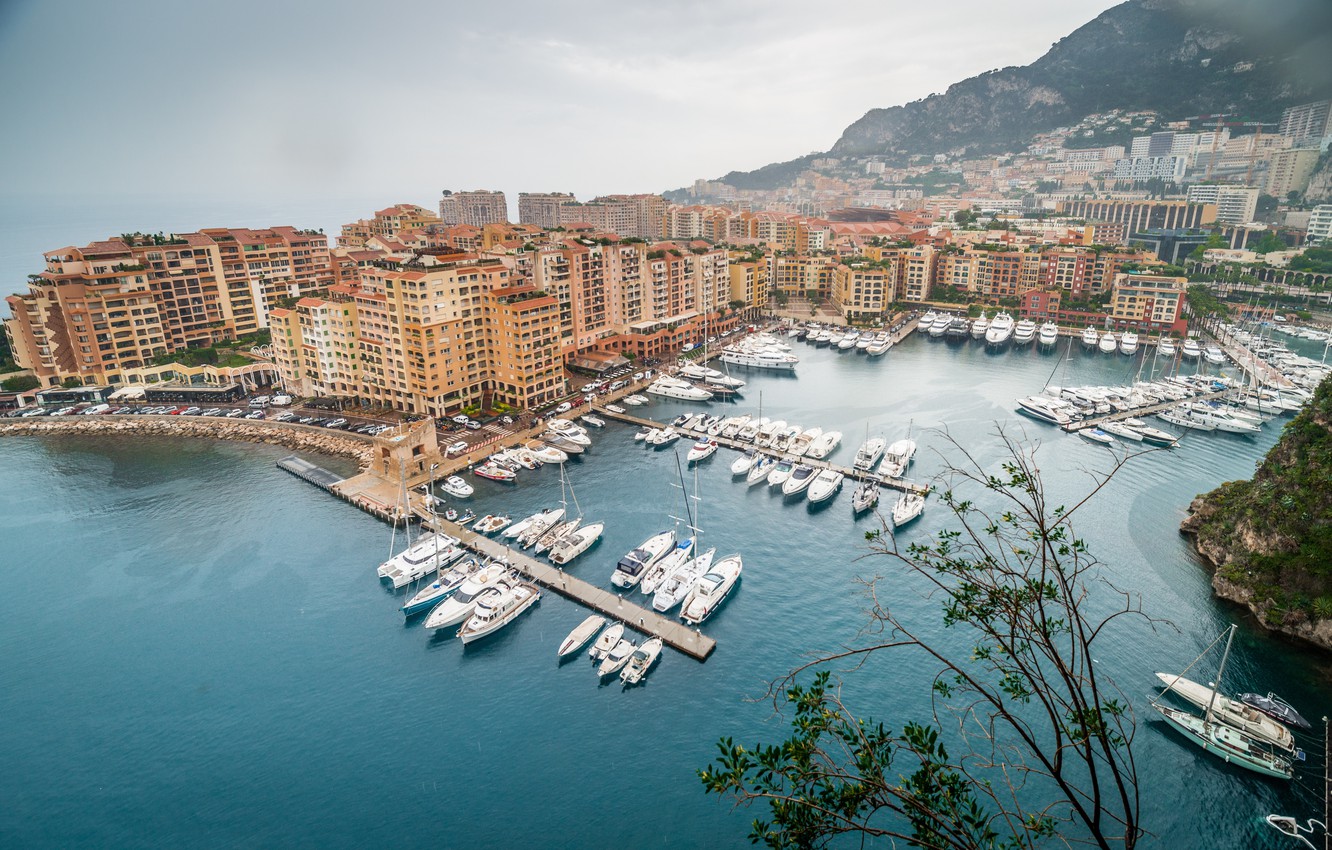 Photo Wallpaper Yachts, Panorama, Boats, Monaco, Monaco, - Port De Fontvieille - HD Wallpaper 