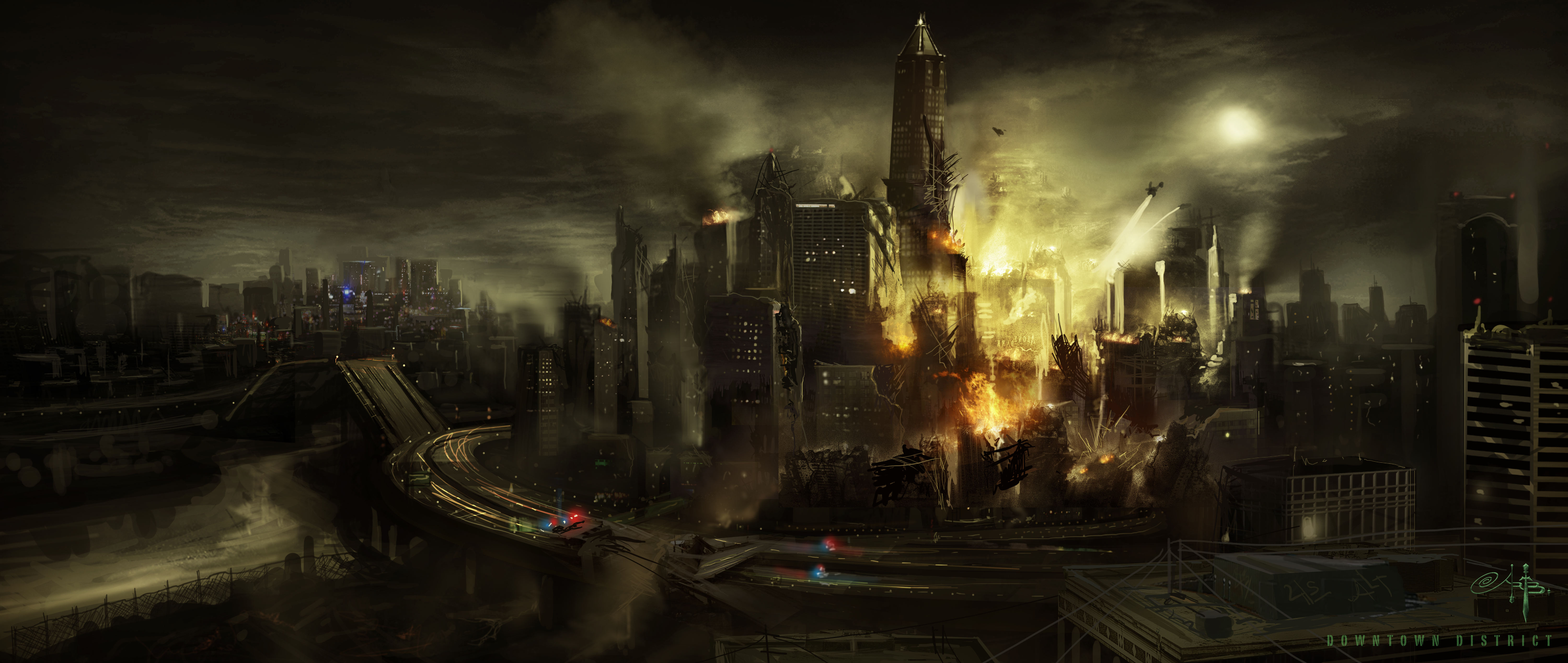 Wallpaper - Future City On Fire - HD Wallpaper 