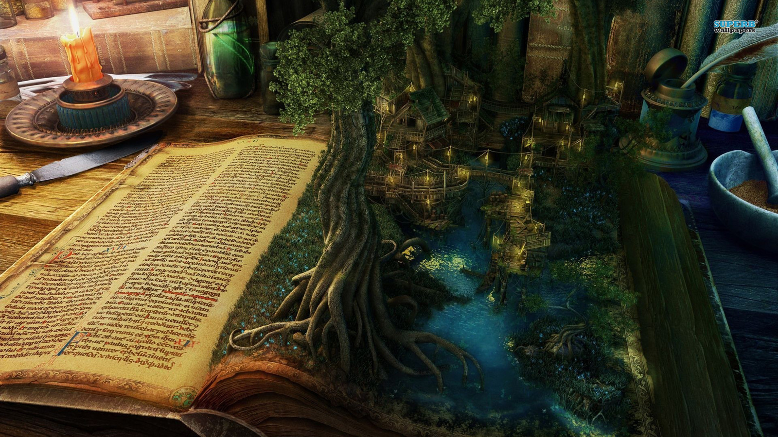 Book Of Imagination - Books Fantasy - HD Wallpaper 