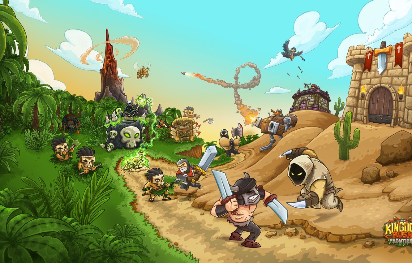 Photo Wallpaper Tower, Game, Kingdom Rush Frontiers, - Kingdom Rush - HD Wallpaper 