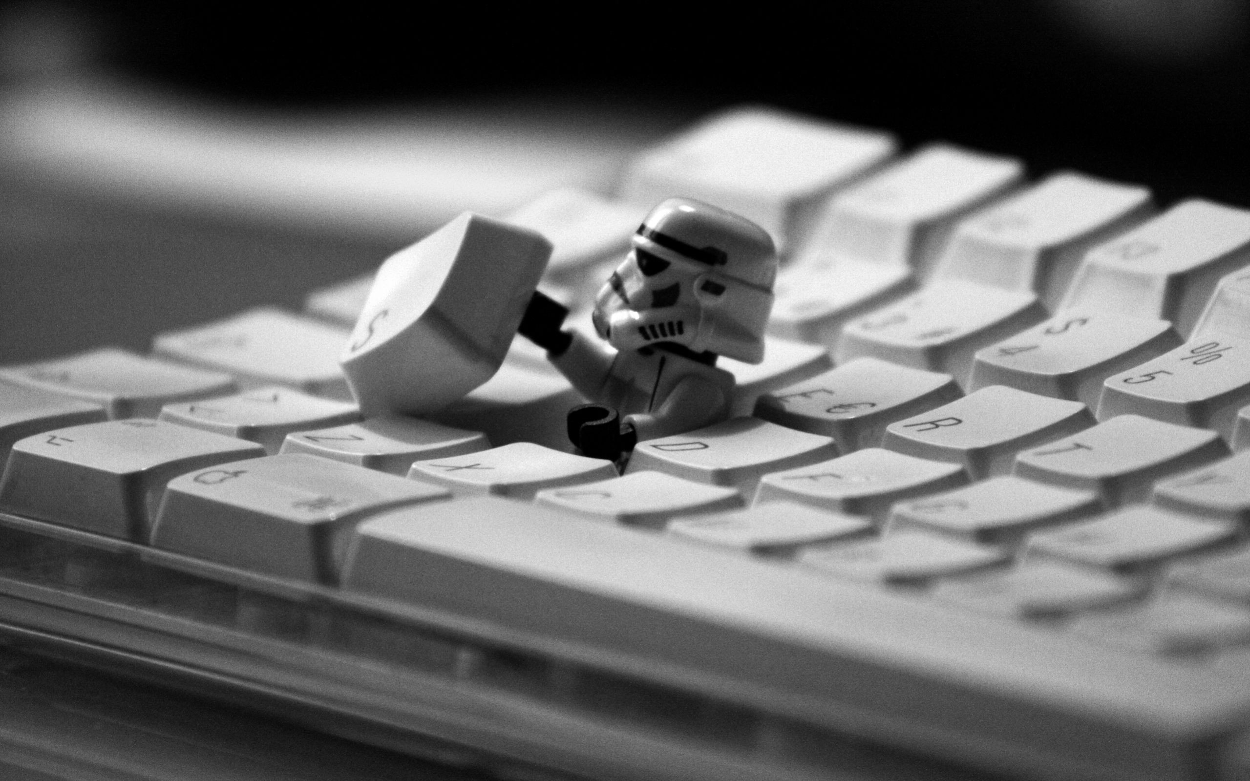 Darth Vader Comes Out From Keyboard Funny Wallpaper - Cool Lego Backgrounds - HD Wallpaper 