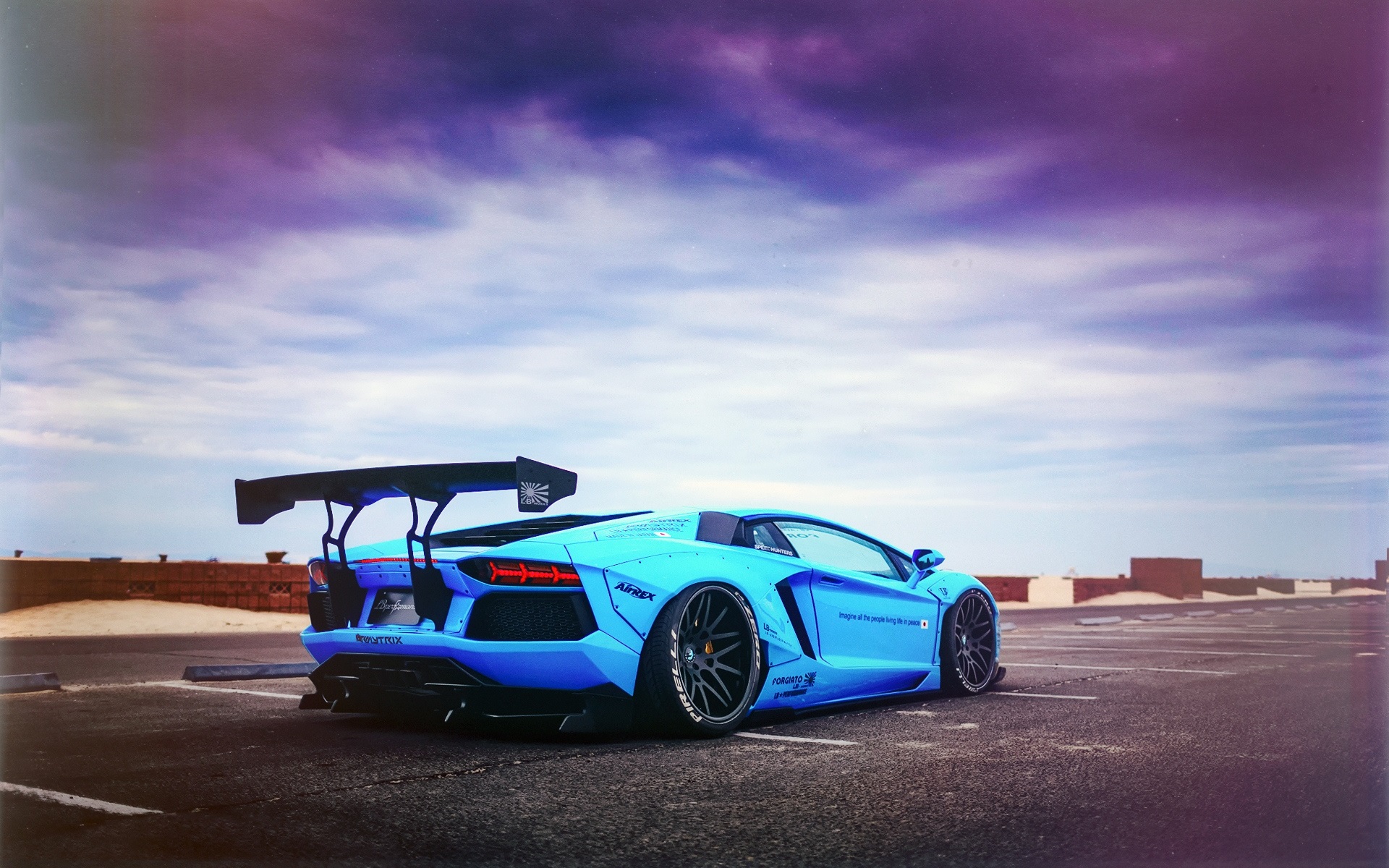 Wallpaper Lamborghini Aventador Lp700-4 Blue Shark - Liberty Walk Wallpapers Hd - HD Wallpaper 