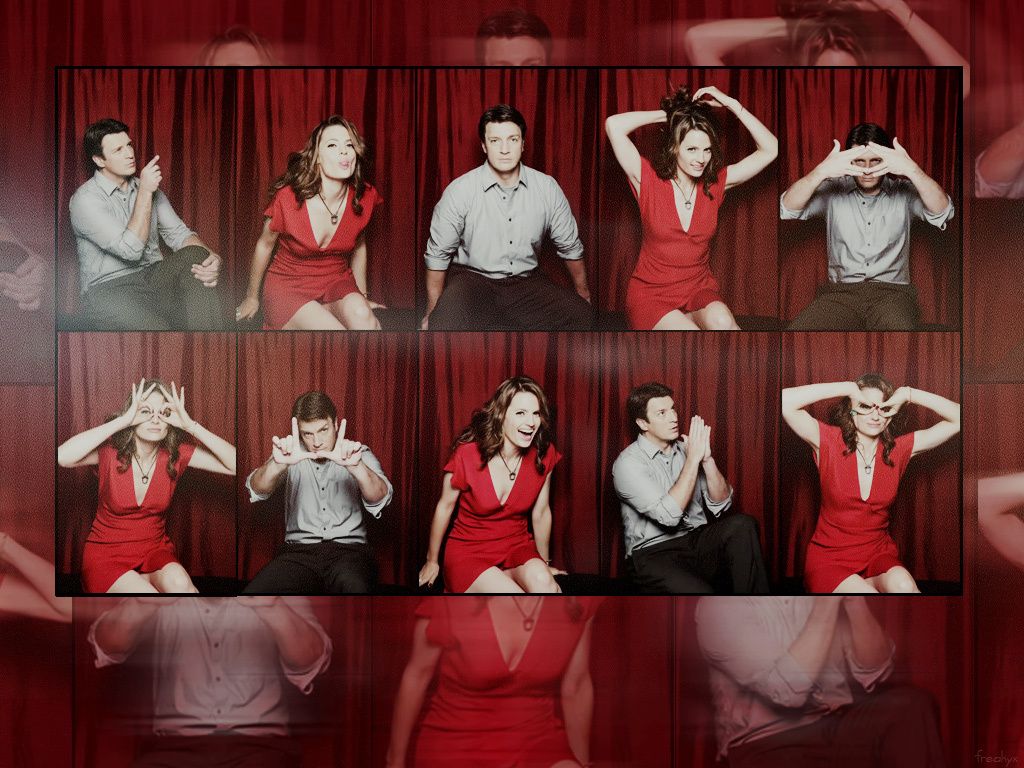 Stana Katic And Nathan Fillion - HD Wallpaper 
