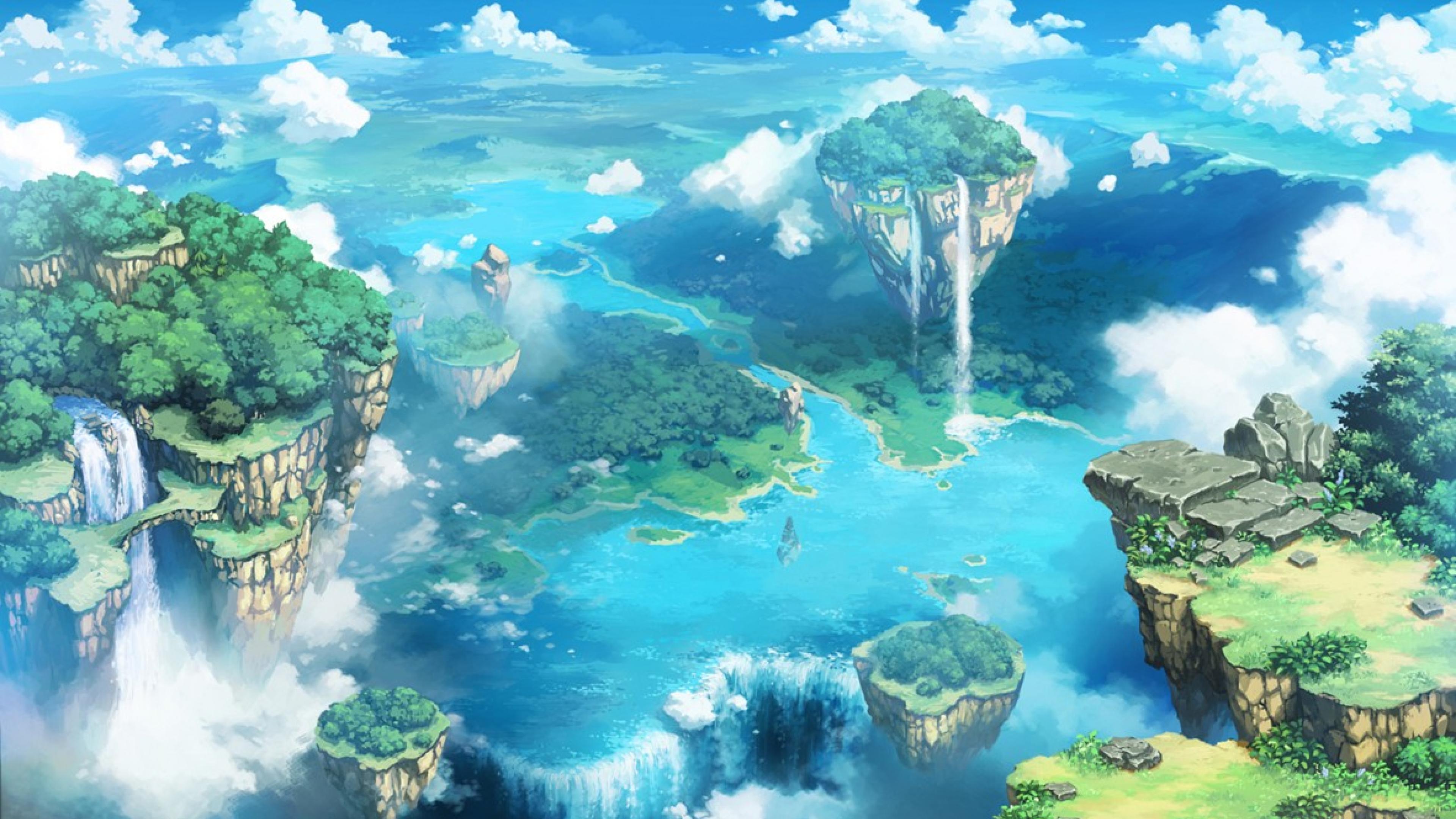 O351nc9 Dreamscape Wallpaper Px Anime Floating Islands 3840x2160 Wallpaper Teahub Io