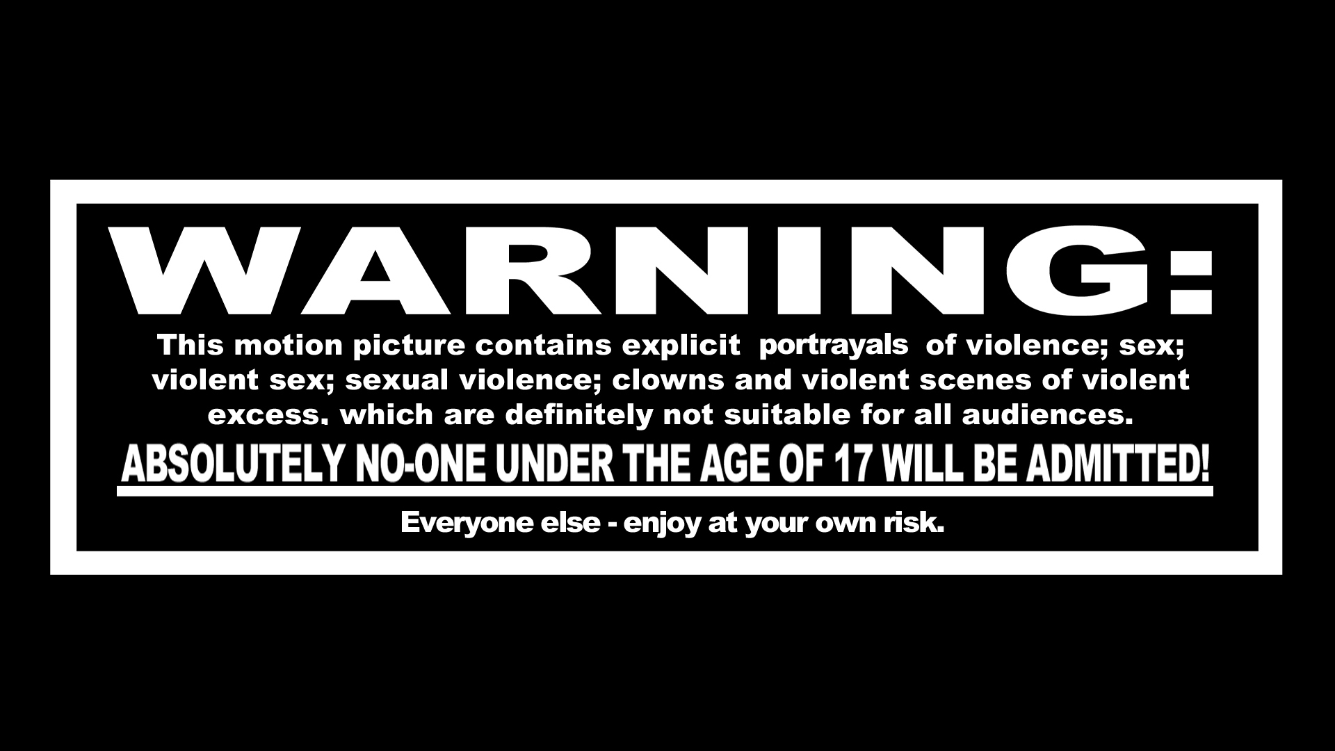 Wallpaper - Warning Movie Text - 1920x1080 Wallpaper 