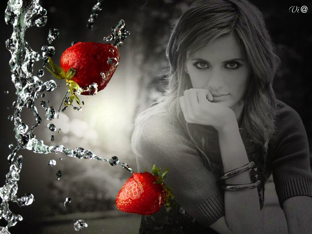 Stana Katic - Full Hd Strawberry Wallpaper Hd - HD Wallpaper 