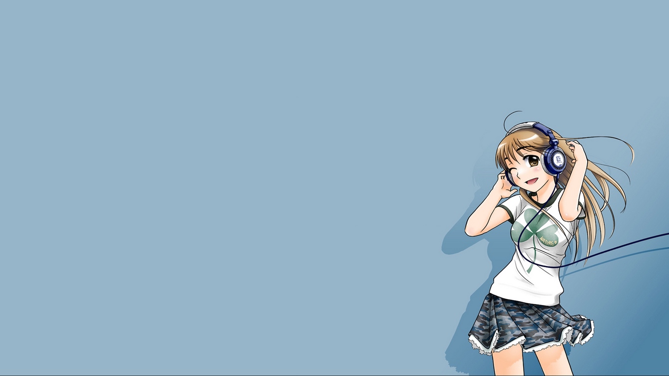 Wallpaper Anime, Girl, Fun, Music, Headphones - Music Anime Wallpapers For Laptop - HD Wallpaper 