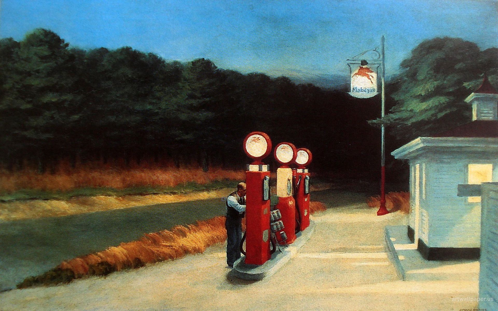 Edward Hopper Gas Hd Wallpaper - Edward Hopper Wallpaper Hd - HD Wallpaper 