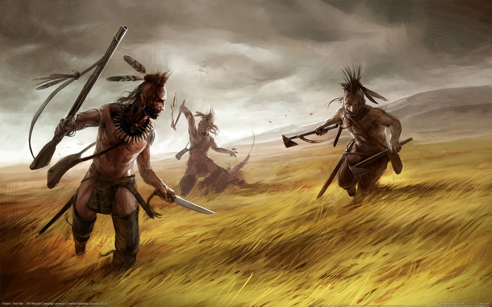 Empire Total War Wallpaper - Native American Warrior Artwork - HD Wallpaper 