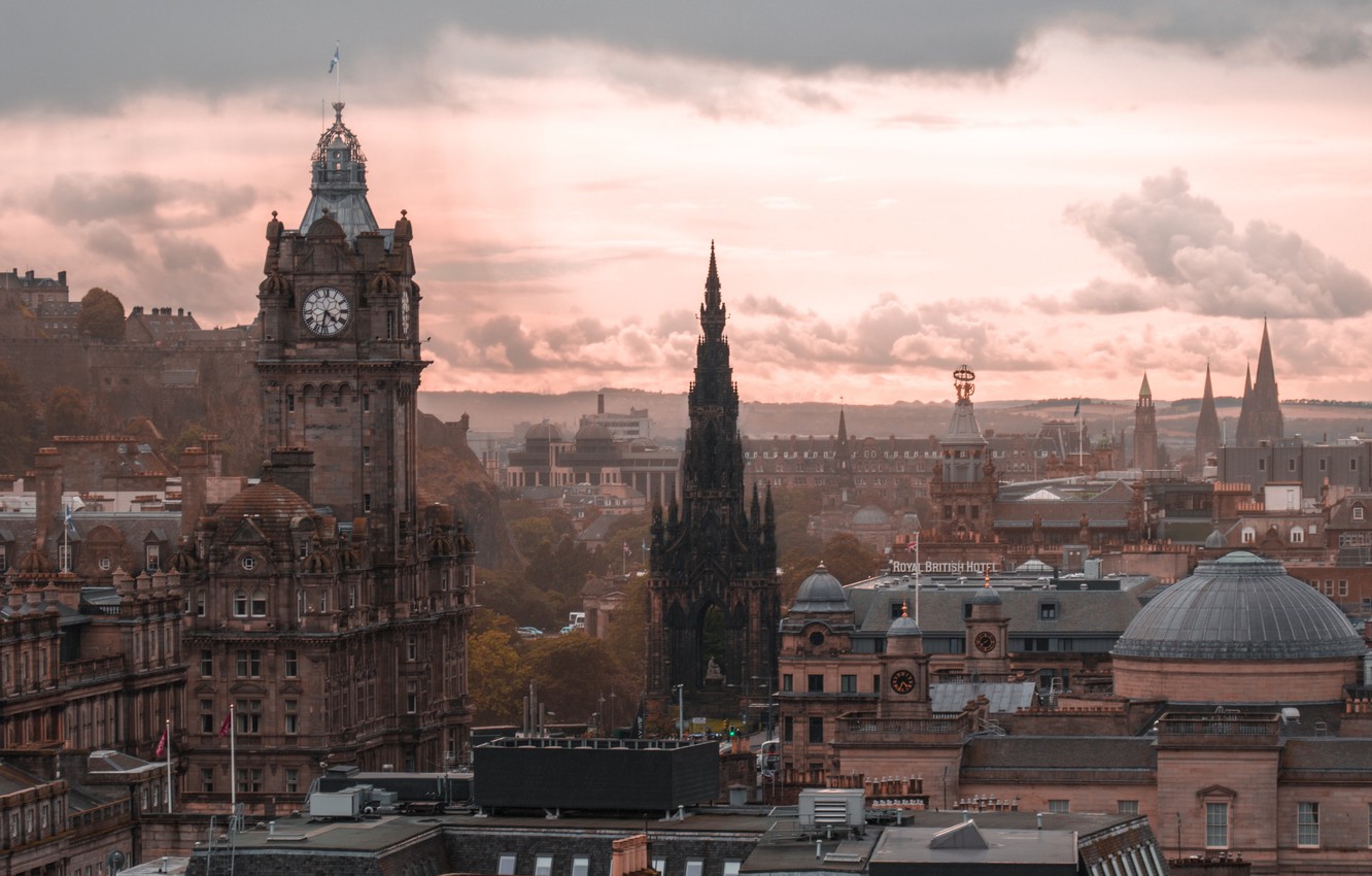 Photo Wallpaper City, Old, Landscapes, Scotland, Edinburgh, - Dugald Stewart Monument - HD Wallpaper 