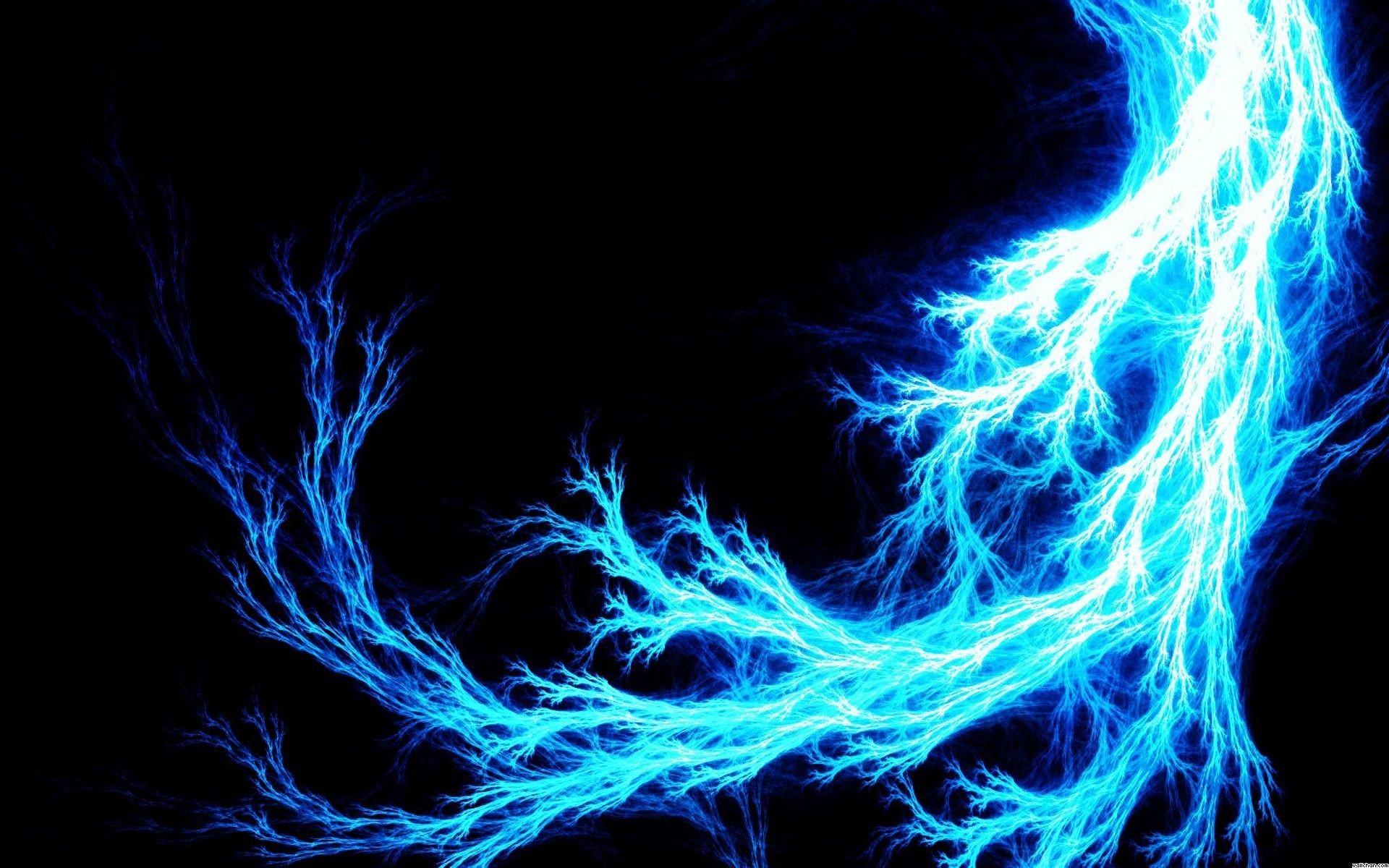 Blue Lightning - Blue And Black Lightning - HD Wallpaper 