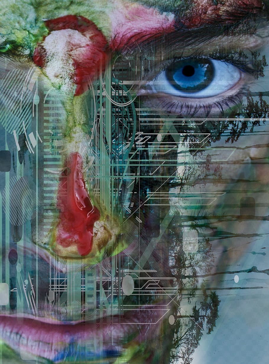 Red, White, And Brown Abstract Painting, Insane, Face, - Semiologia Y Psicopatologia De Las Funciones Psiquicas - HD Wallpaper 