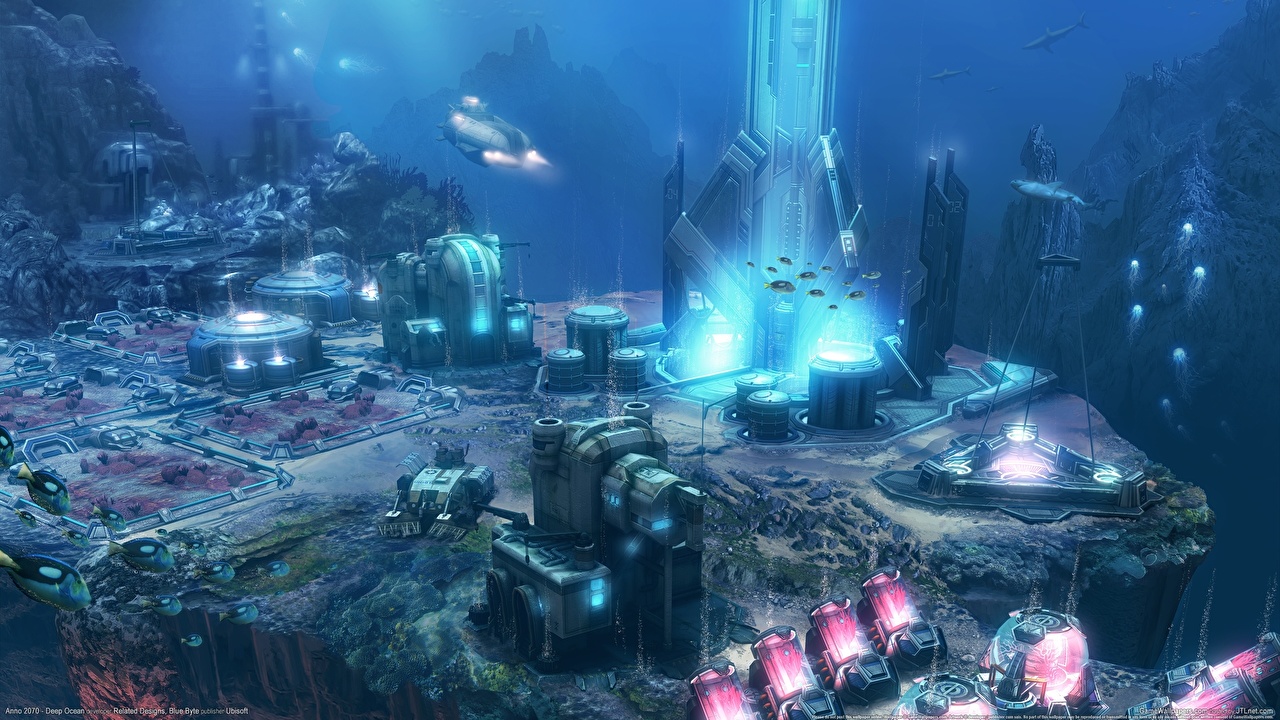 Sci Fi Underwater City - HD Wallpaper 