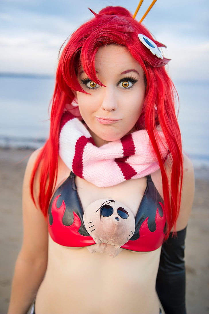 Yoko Littner Cosplay, Woman In Anime Cosplay During - Red Hair Girl Cosplay - HD Wallpaper 