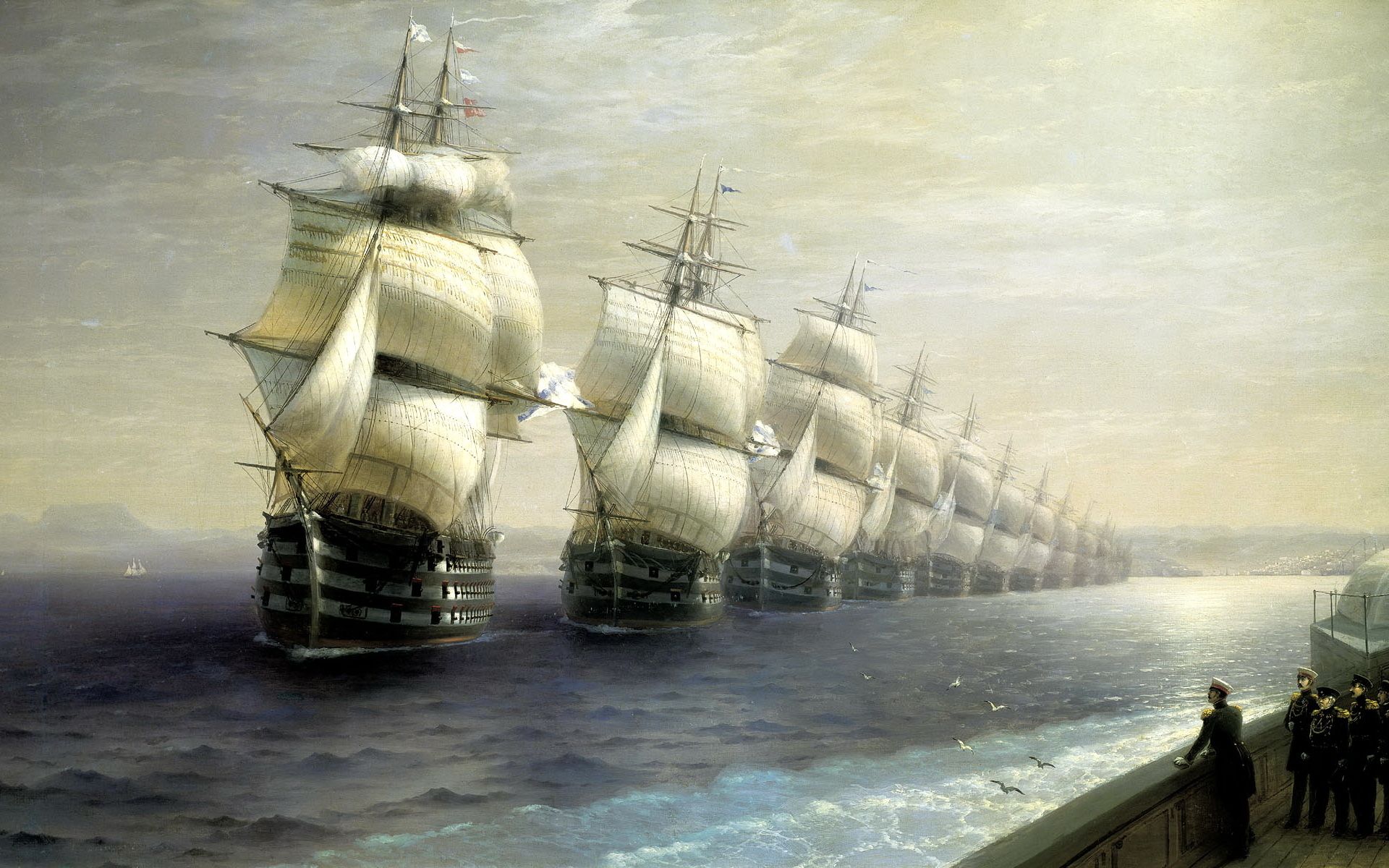 Айвазовский Смотр Черноморского Флота - HD Wallpaper 