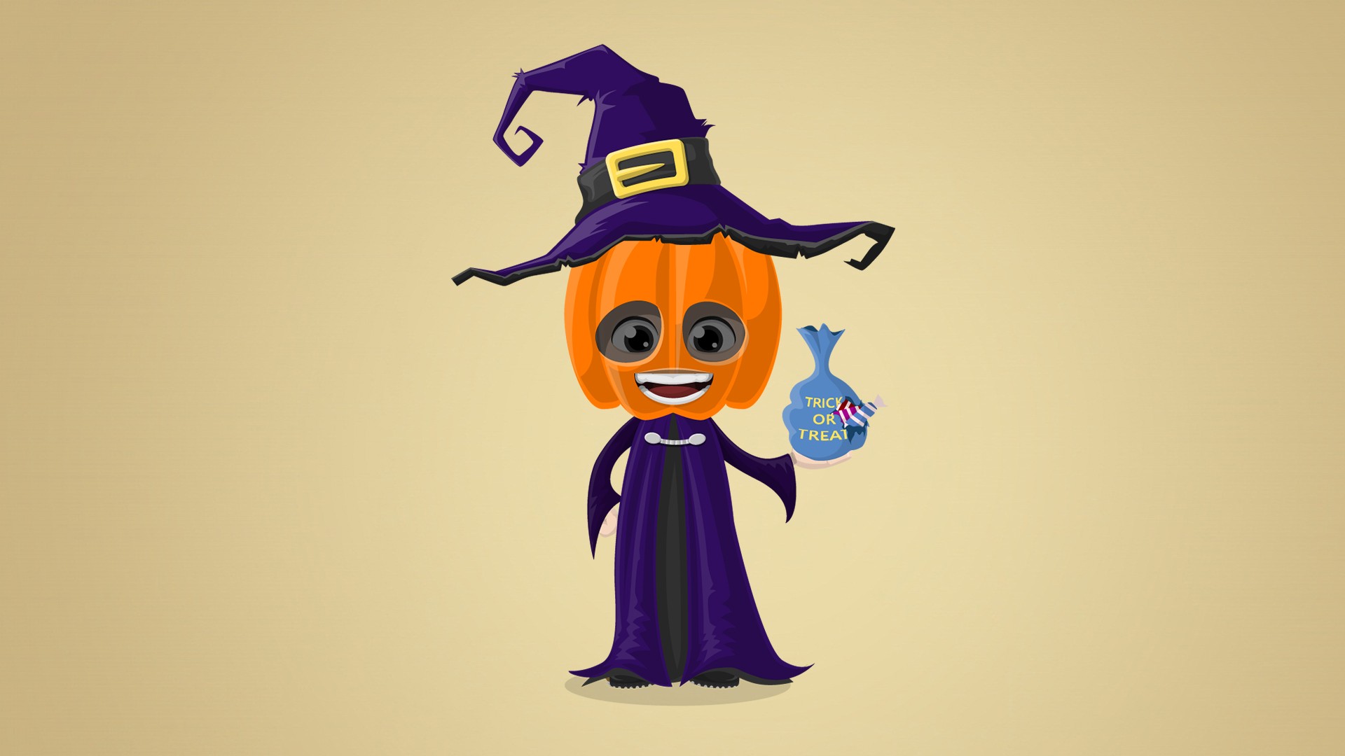 Cute Halloween Desktop Widescreen Wallpaper - Cute Halloween Characters Png - HD Wallpaper 