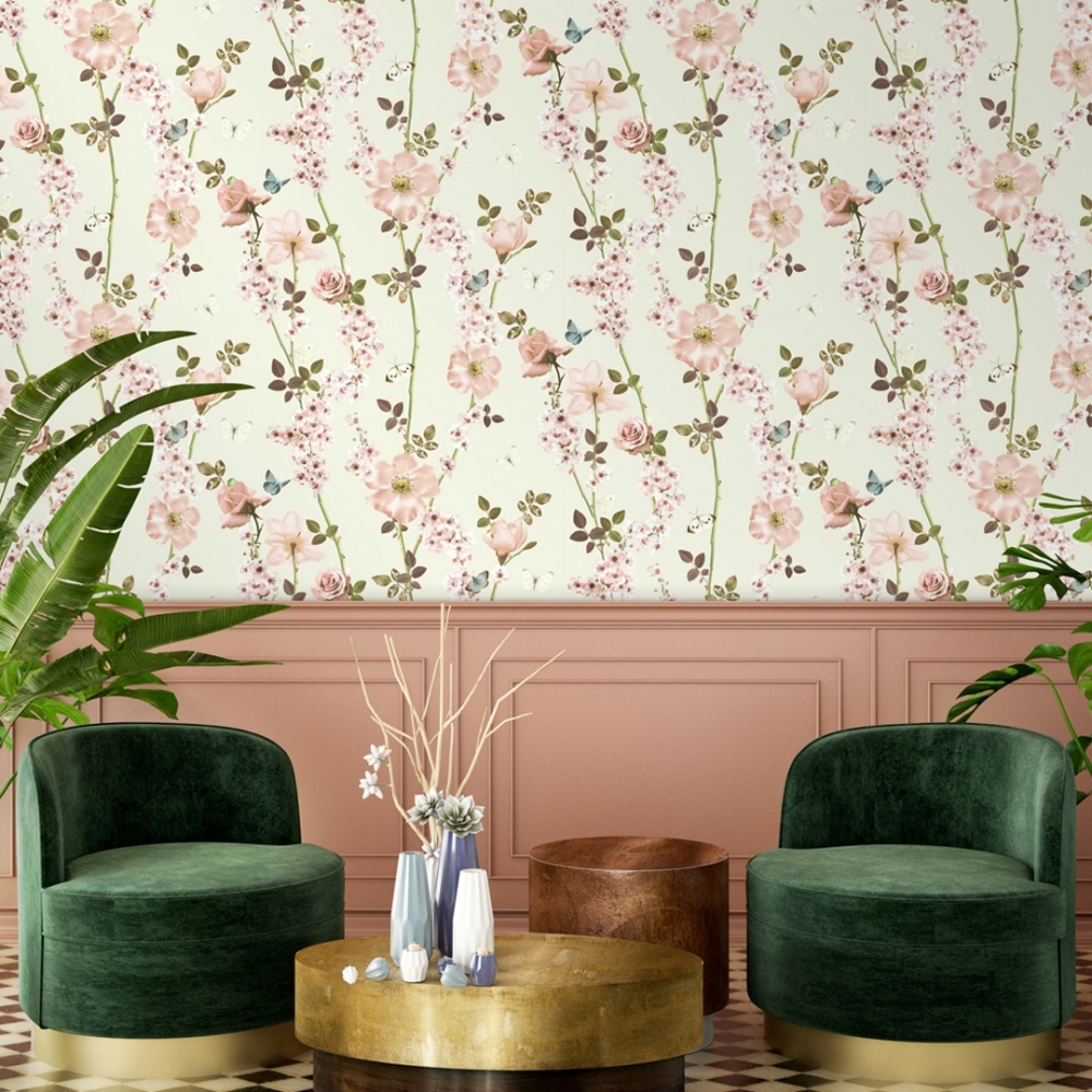 Green Chair Pink Wall - HD Wallpaper 