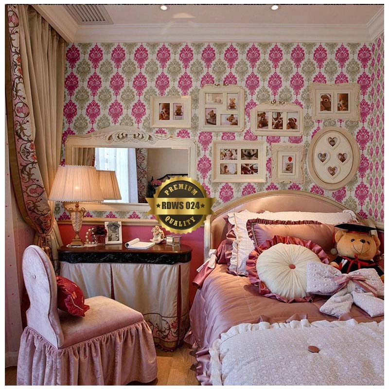 Dinding Batik Pink Gold - HD Wallpaper 