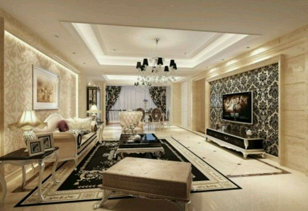 Wallpaper Dinding Import Harga Sudah Termasuk Pemasangan - Classic Wallpaper For Living Room - HD Wallpaper 