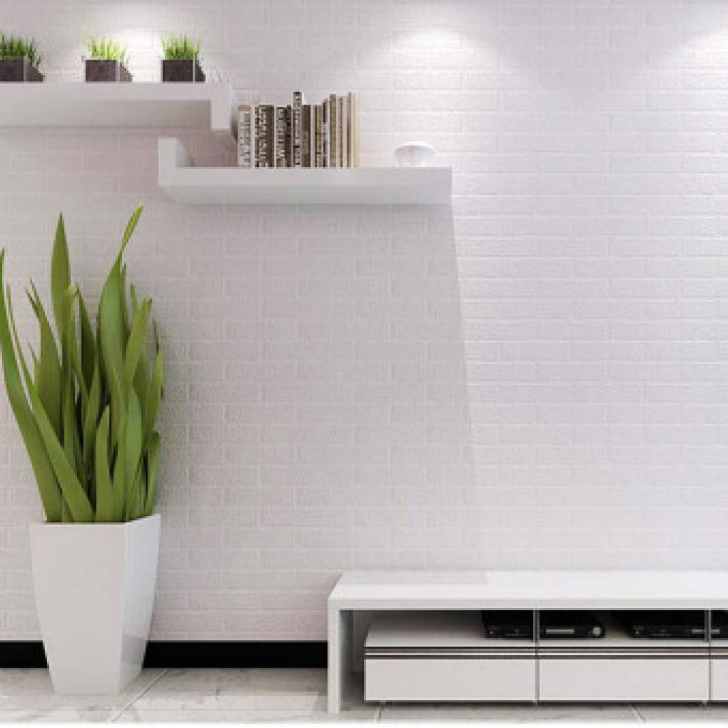 Senarai Harga 10m Brick Pattern 3d White Textured Non - Wallpaper - HD Wallpaper 