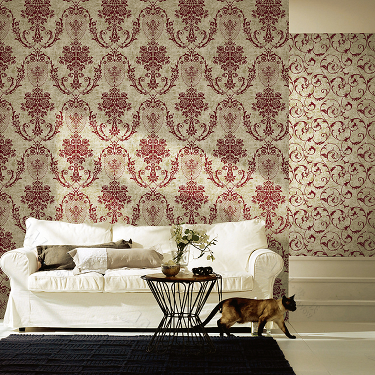 China Factory Supplier Red 3d Velvet Wall Paper Flocking - Wallpaper - HD Wallpaper 