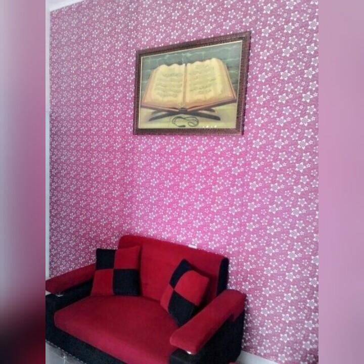 Wallpaper Dinding Batik Pink Sticker Dinding 3d Dinding - Dinding Kamar Batik - HD Wallpaper 