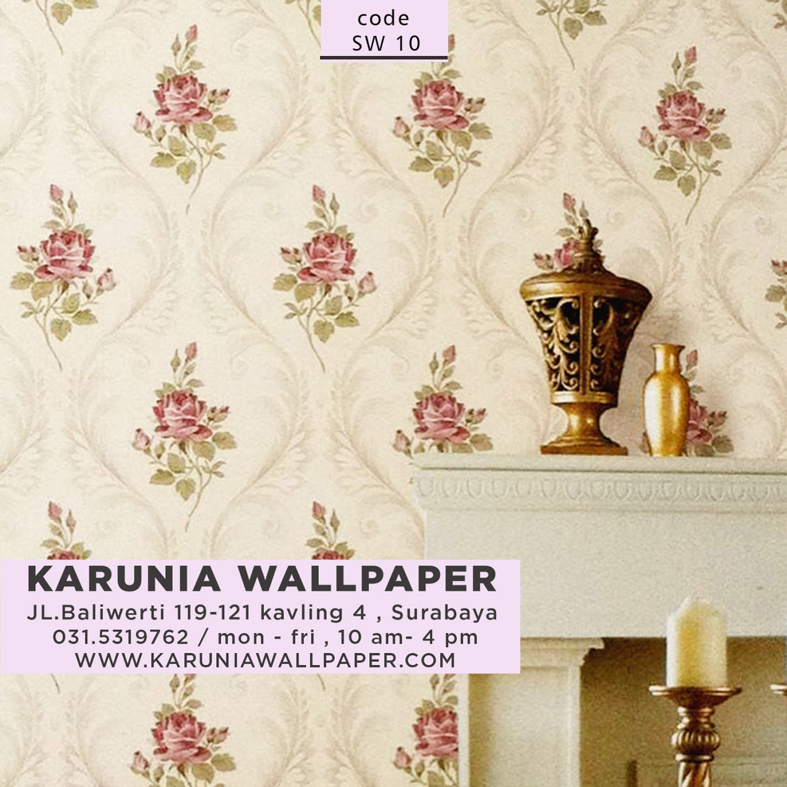 Jual Hiasan Dinding Rumah Pastel Shabby Chic Wallpaper - Beige And White Living Room - HD Wallpaper 