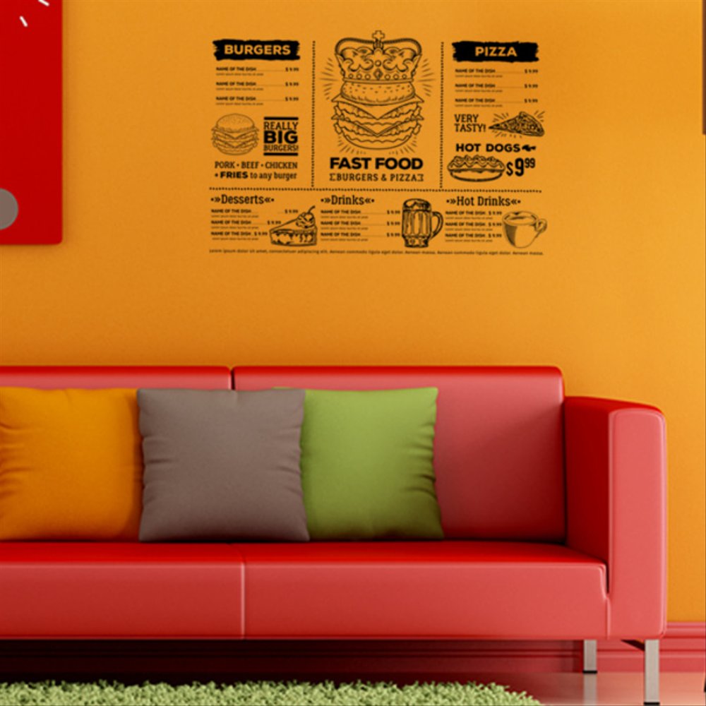 Stiker Menu Burger Dinding Resto Cafe Wall Sticker - Sticker - HD Wallpaper 