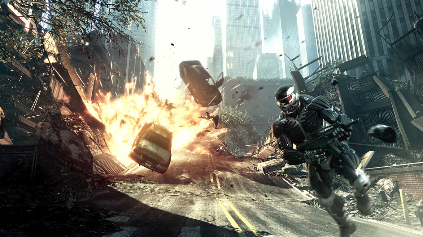 Crysis Hd Game Desktop Wallpaper - War City Background Hd - HD Wallpaper 