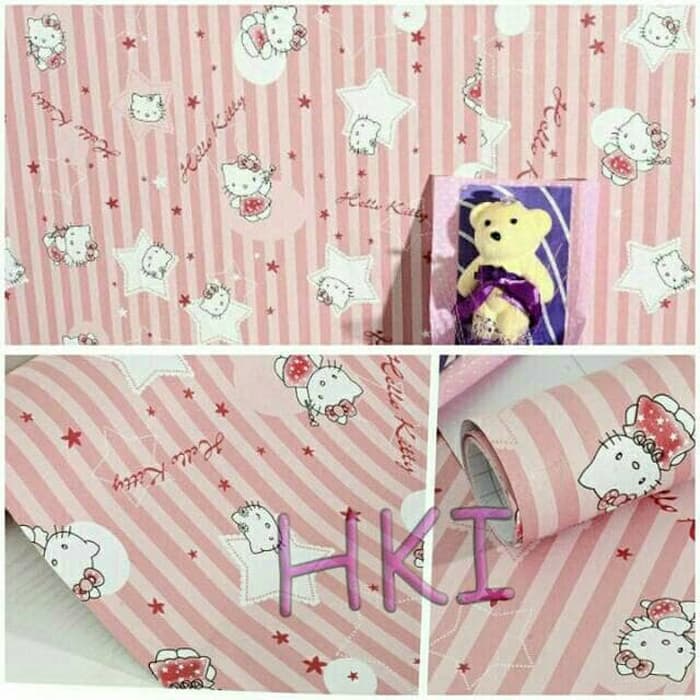 Stiker Dinding Hello Kitty Line - HD Wallpaper 