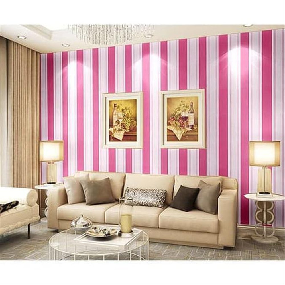 Wallpaper Dinding Wallpaper Sticker Roll Motif Garis - Dinding Stiker - HD Wallpaper 