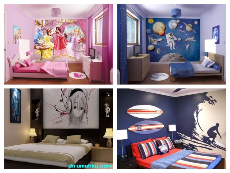 Motif Wallpaper Kamar Tidur Anak - HD Wallpaper 