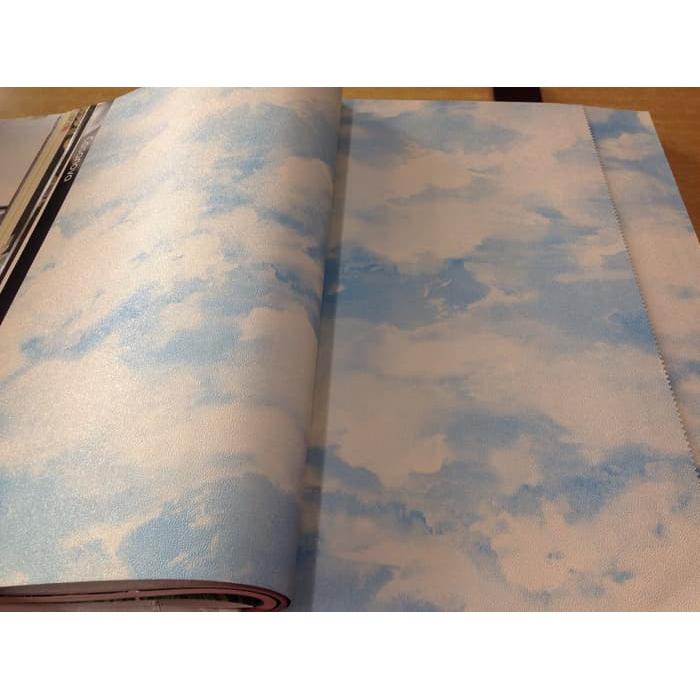Jual Wallpaper Dinding Korea Motif Awan Biru 3d Berkualitas - Leather - HD Wallpaper 