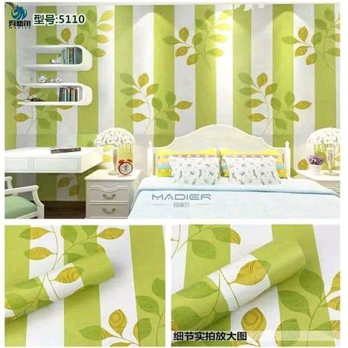 Wallpaper Sticker Hijau Bunga Uk 45 X 10 Meter Grosir/ecer - Motif Wallpaper Dinding Warna Hijau - HD Wallpaper 