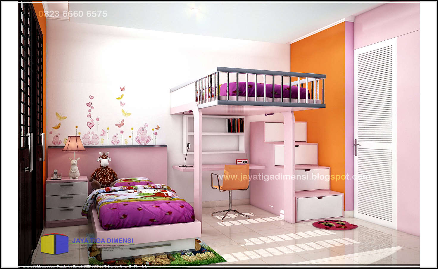 Dekorasi Kamar Tidur Minimalis Anak Perempuan - Kamar Tidur Minimalis Anak - HD Wallpaper 