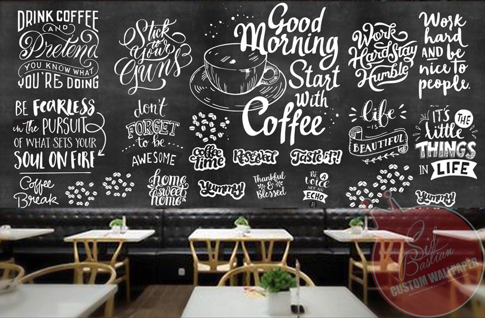 Wallpaper Dinding Custom Buat Coffee Shop Coffeeshop - Gambar Buat Di Dinding - HD Wallpaper 