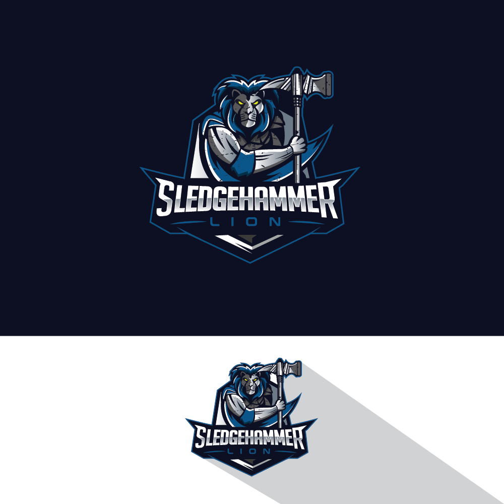 Lion With Sledgehammer Logo By Nenadm - Graphic Design - HD Wallpaper 