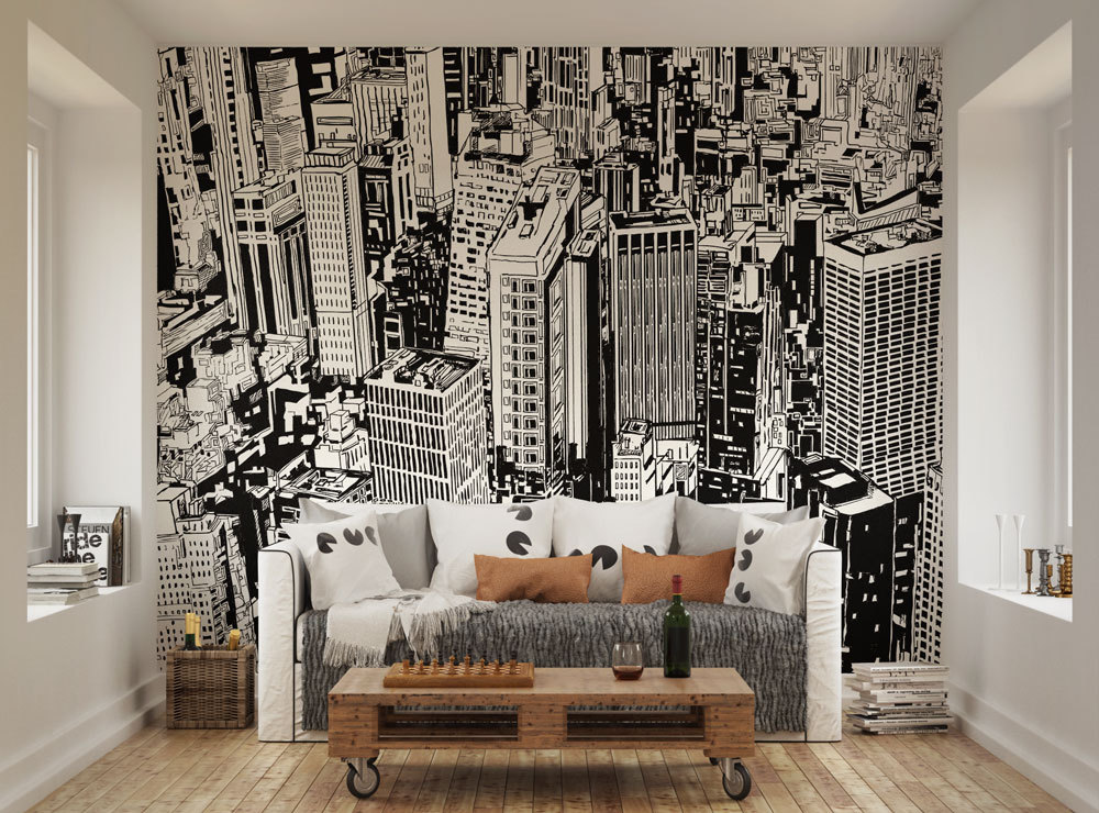 Hiasi Dinding Dengan Seni Mural - Red Brick Wallpaper Living Room - HD Wallpaper 