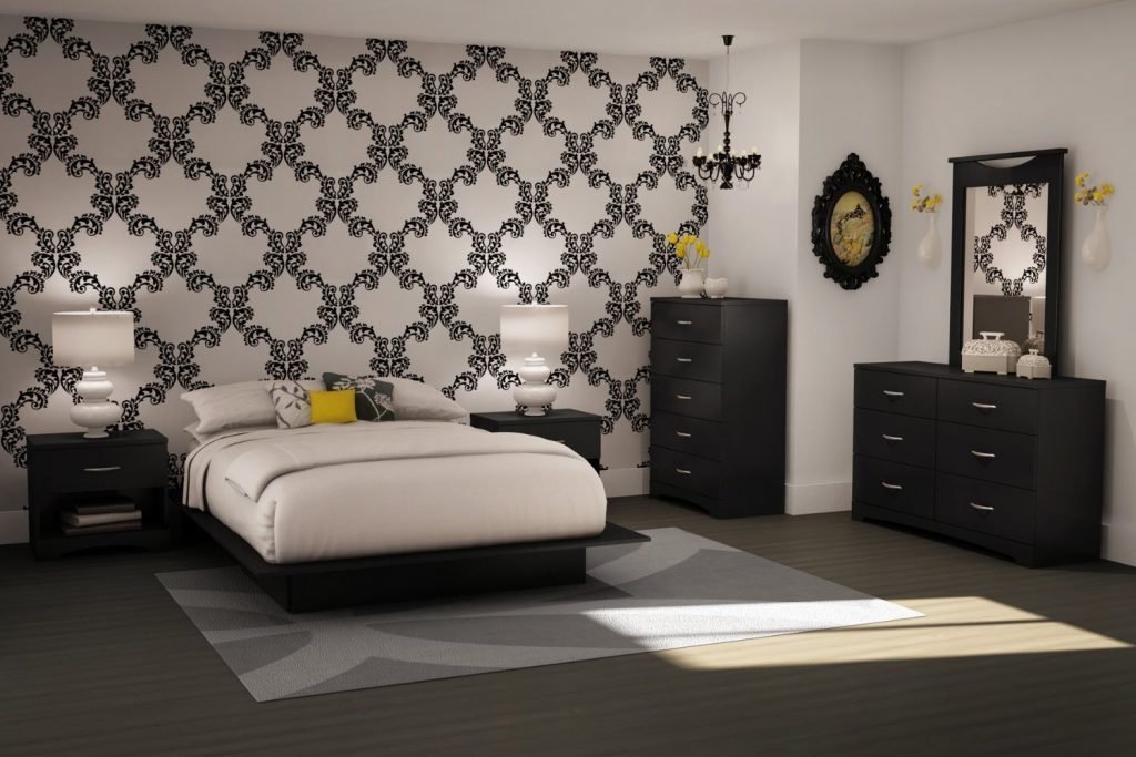 Bedroom Wallpaper Black And White - HD Wallpaper 