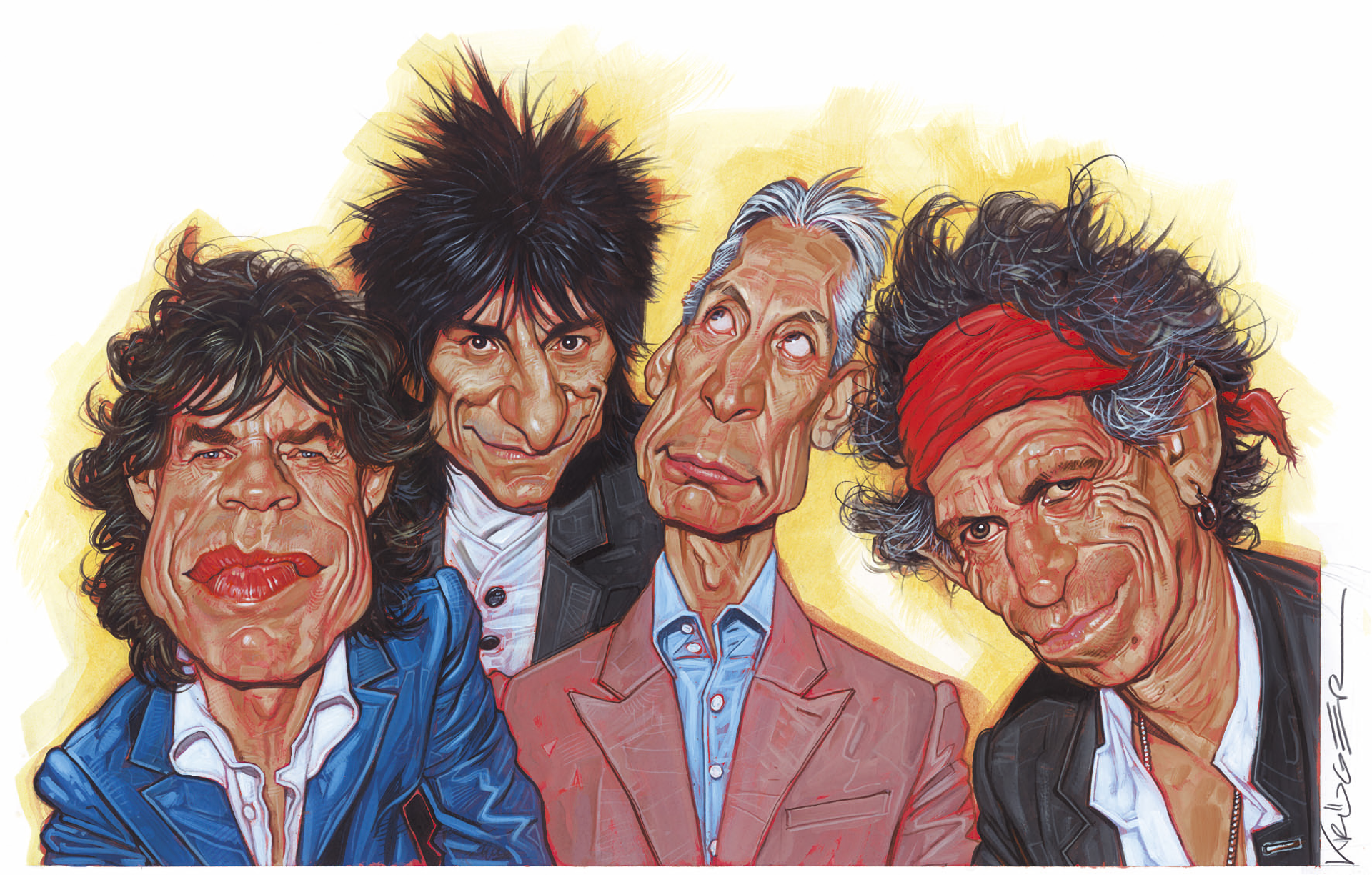 Rolling Stones Caricature - HD Wallpaper 