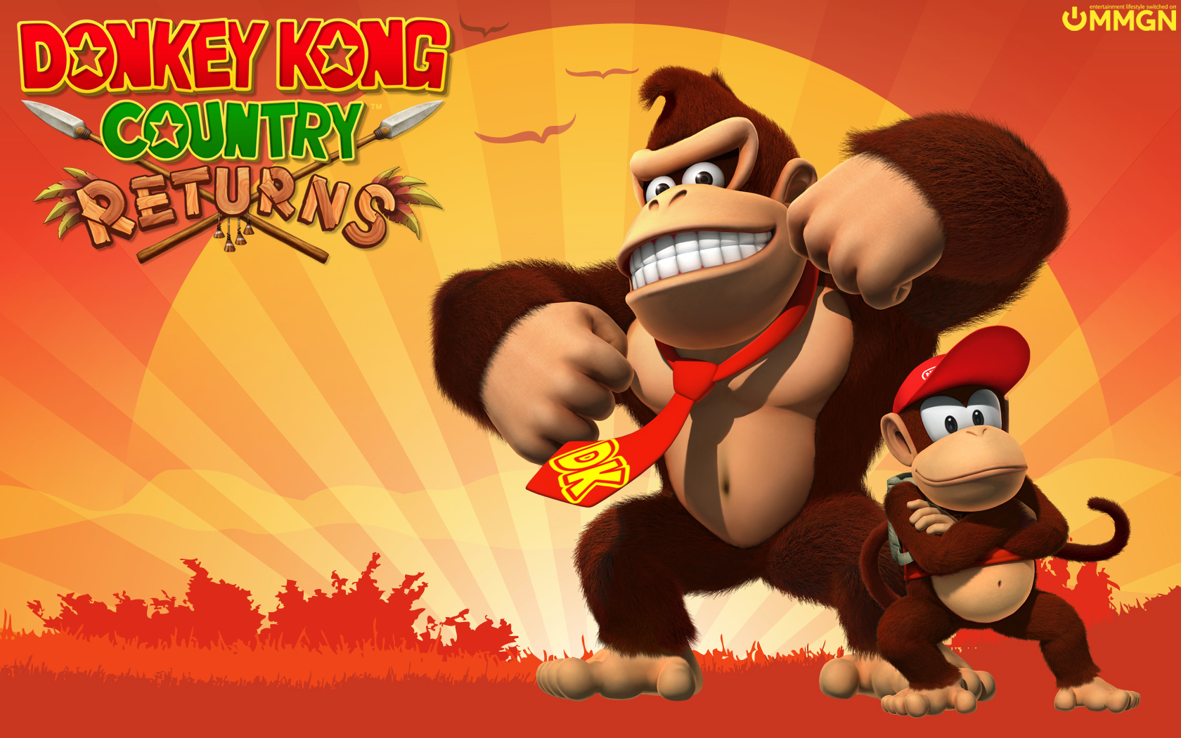 Donkey Kong Country Returns - Donkey Kong With Banana - HD Wallpaper 