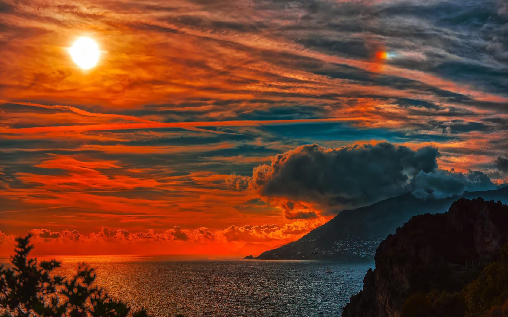 Alam Menakjubkan Sunset Cahaya - HD Wallpaper 