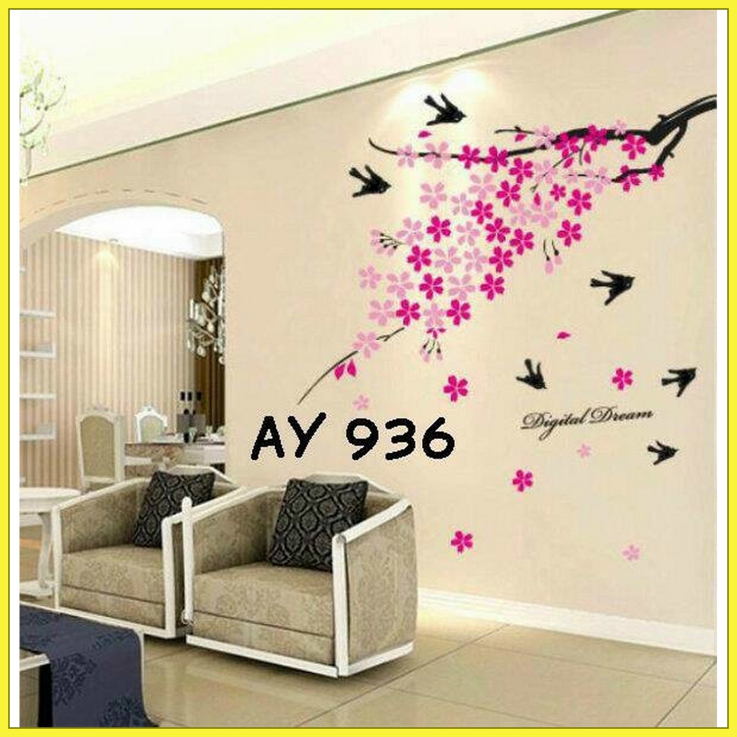 1st Image - Wall Decoration With Flowers - HD Wallpaper 