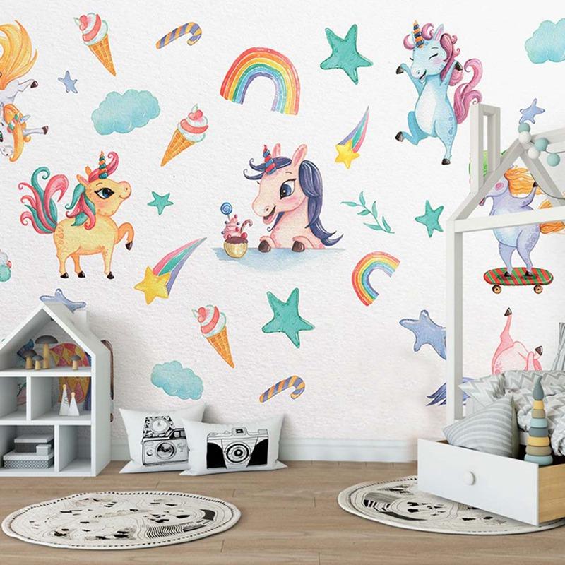 Unicorn Wallpaper On Wall - HD Wallpaper 