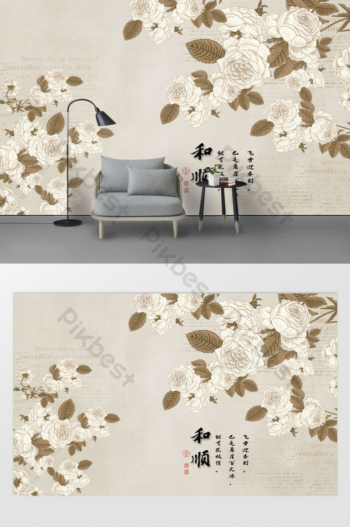 Idyllic American Rose Wallpaper Dinding Latar Belakang - Gambar Background Banner Motiv Bunga 3 Dimensi - HD Wallpaper 