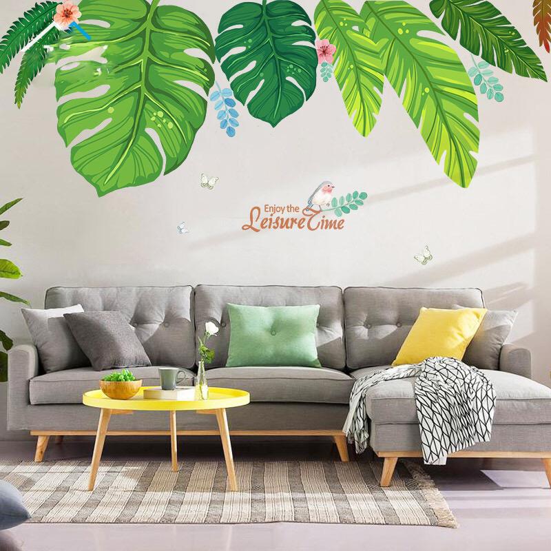 Tropical Leaves Wall Decals - HD Wallpaper 