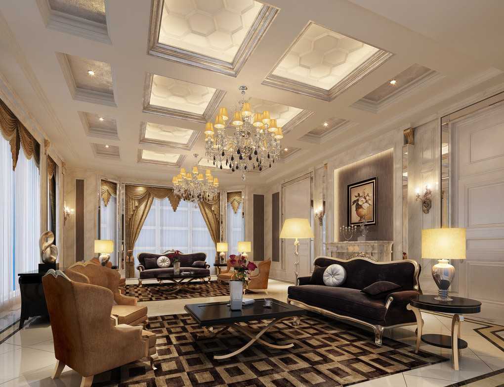 Luxury Living Room Interior Design Ideas - HD Wallpaper 
