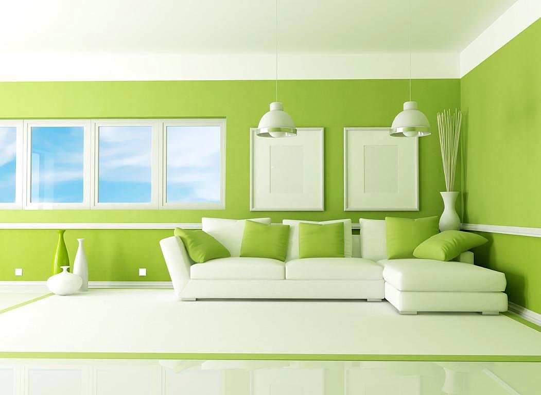 Wallpaper Warna Hijau Muda Tosca Hd Interior Design - Lime Green And White Living Room - HD Wallpaper 